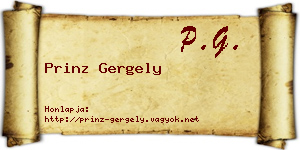 Prinz Gergely névjegykártya